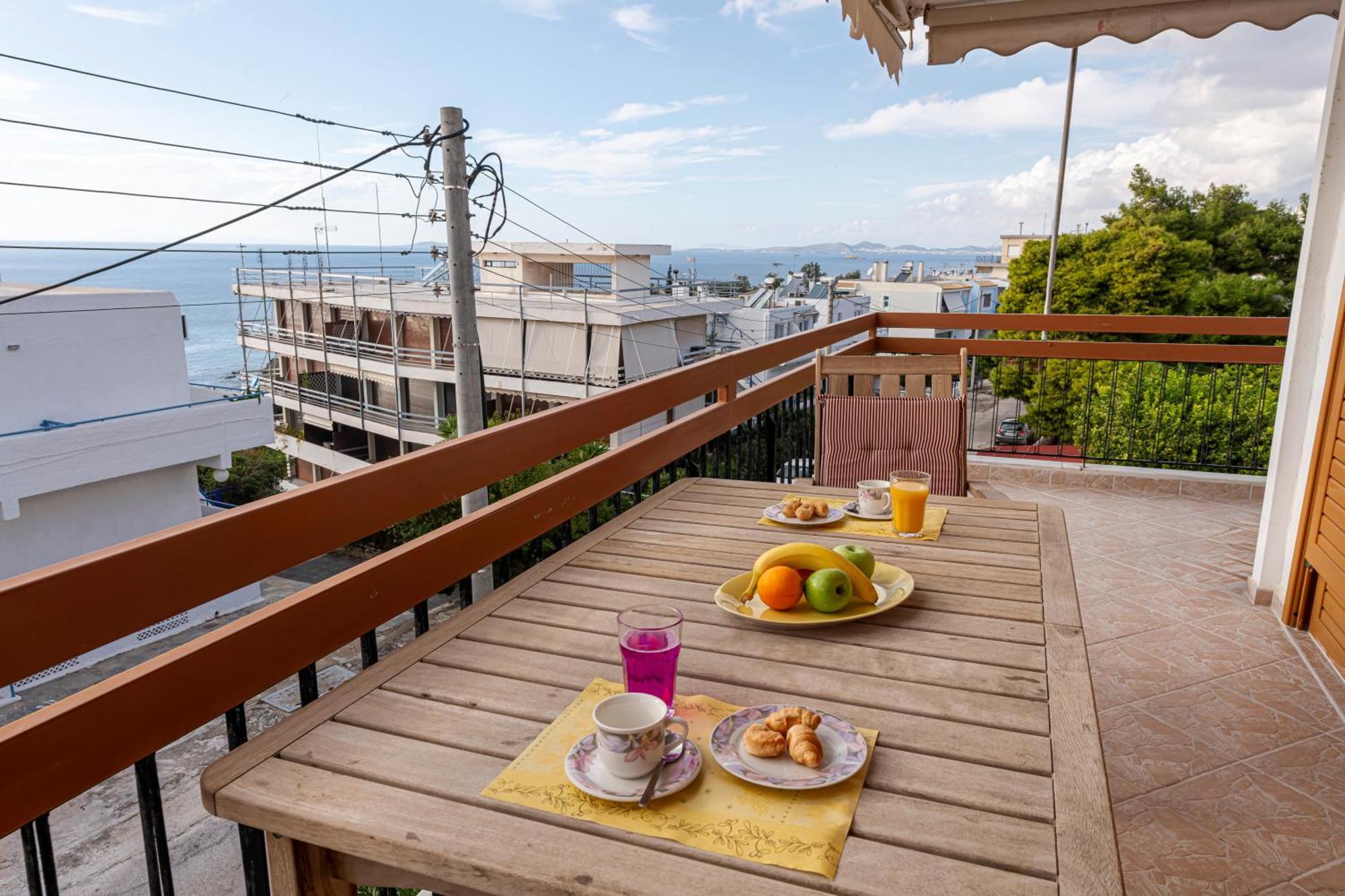 Sea View Apartment 100M From The Beach Saronida Экстерьер фото