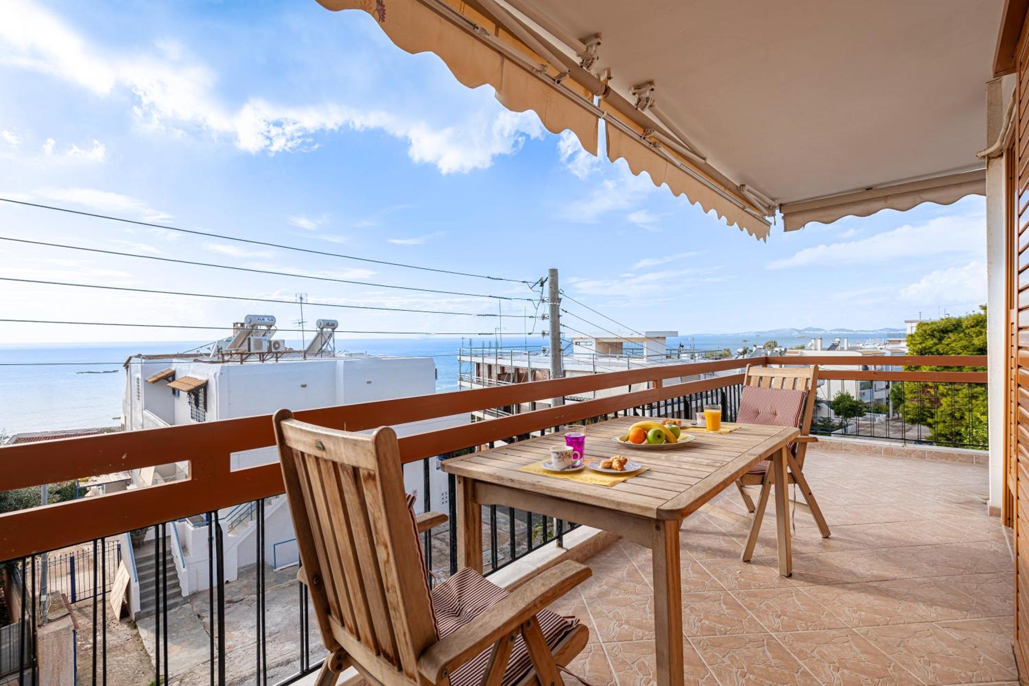 Sea View Apartment 100M From The Beach Saronida Экстерьер фото